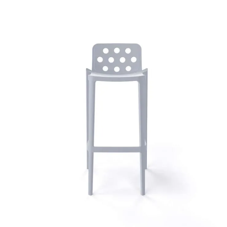 Tabouret De Bar (assise +/- 80 Cm)*Isidoro Tabouret de bar moderne empilable avec dossier ronds ajourés