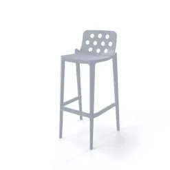 Tabouret De Bar (assise +/- 80 Cm)*Isidoro Tabouret de bar moderne empilable avec dossier ronds ajourés