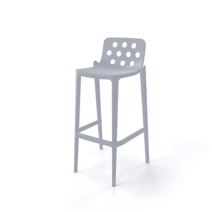 Tabouret De Bar (assise +/- 80 Cm)*Isidoro Tabouret de bar moderne empilable avec dossier ronds ajourés