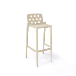 Tabouret De Bar (assise +/- 80 Cm)*Isidoro Tabouret de bar moderne empilable avec dossier ronds ajourés