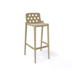 Tabouret De Bar (assise +/- 80 Cm)*Isidoro Tabouret de bar moderne empilable avec dossier ronds ajourés