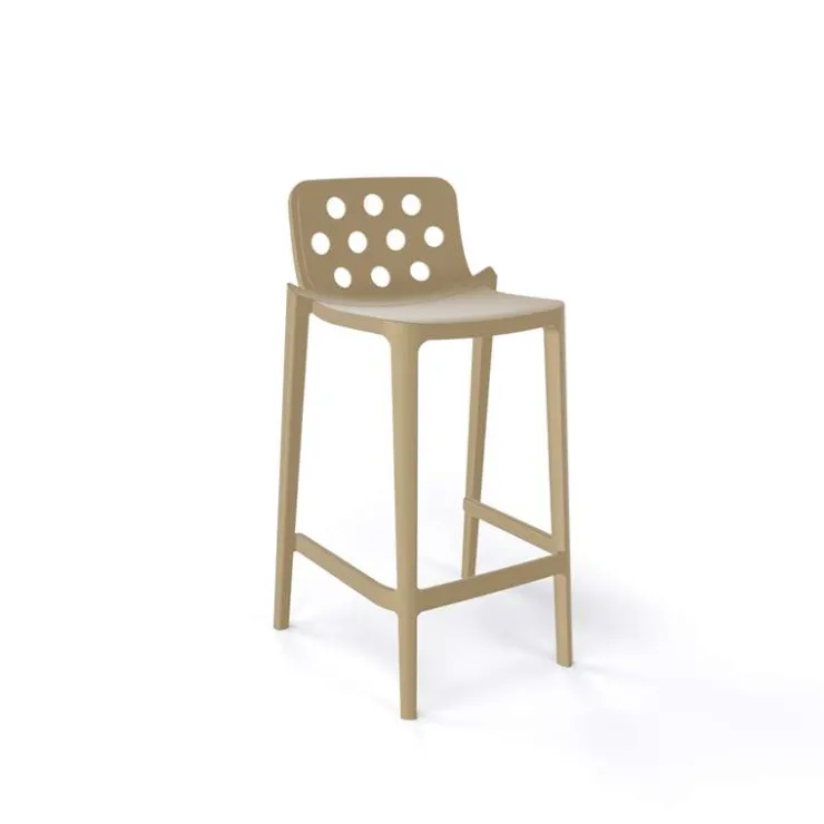 Tabouret Snack (assise +/- 65 Cm)|Tabouret De Bar (assise +/- 80 Cm)*Isidoro Tabouret snack moderne empilable avec dossier ronds ajourés