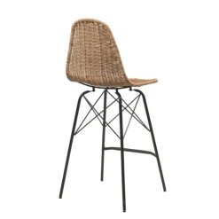 Tabouret Snack (assise +/- 65 Cm)|Tabouret De Bar (assise +/- 80 Cm)*JavaTabouret tressé ethnique avec pieds Eiffel