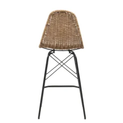 Tabouret Snack (assise +/- 65 Cm)|Tabouret De Bar (assise +/- 80 Cm)*JavaTabouret tressé ethnique avec pieds Eiffel