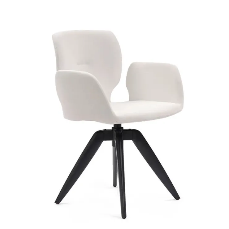 Mobitec Chaise De Bureau|Chaise De Salle à Manger*Jeanne ® Fauteuil pivotant tendance en tissu et pieds bois