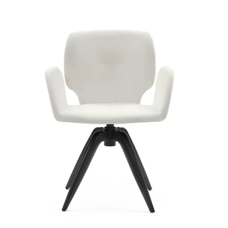Mobitec Chaise De Bureau|Chaise De Salle à Manger*Jeanne ® Fauteuil pivotant tendance en tissu et pieds bois