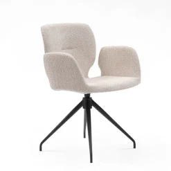 Mobitec Chaise De Salle à Manger|Chaise De Bureau*Jeanne ® Fauteuil tendance en tissu pivotant avec pieds en métal