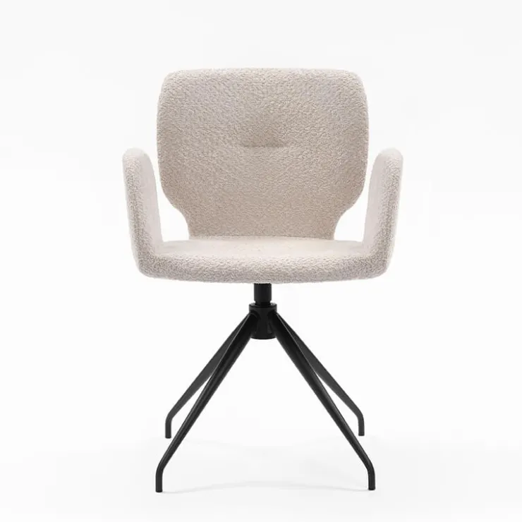 Mobitec Chaise De Salle à Manger|Chaise De Bureau*Jeanne ® Fauteuil tendance en tissu pivotant avec pieds en métal