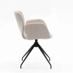 Mobitec Chaise De Salle à Manger|Chaise De Bureau*Jeanne ® Fauteuil tendance en tissu pivotant avec pieds en métal
