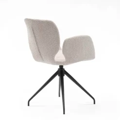 Mobitec Chaise De Salle à Manger|Chaise De Bureau*Jeanne ® Fauteuil tendance en tissu pivotant avec pieds en métal