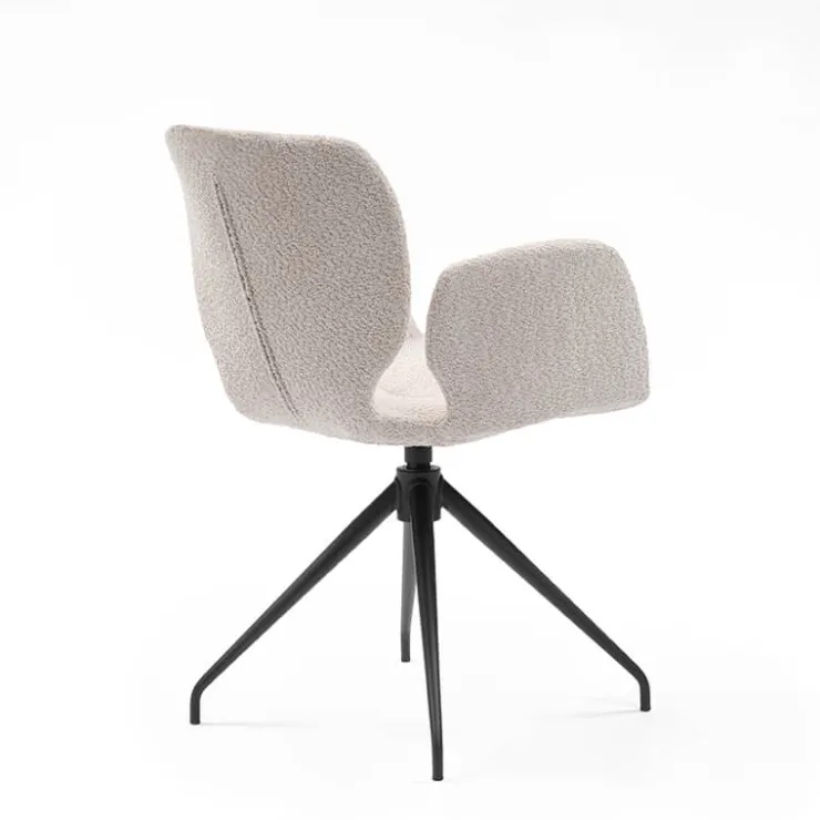 Mobitec Chaise De Salle à Manger|Chaise De Bureau*Jeanne ® Fauteuil tendance en tissu pivotant avec pieds en métal