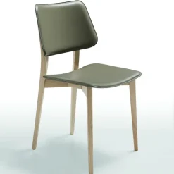 Midj Chaise De Salle à Manger*Joe ® Chaise vintage en croûte de cuir et bois