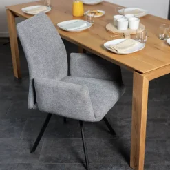 Chaise De Salle à Manger|Chaise De Bureau*Jules Fauteuilconfortable en tissu avec dossier inclinable et pieds en métal