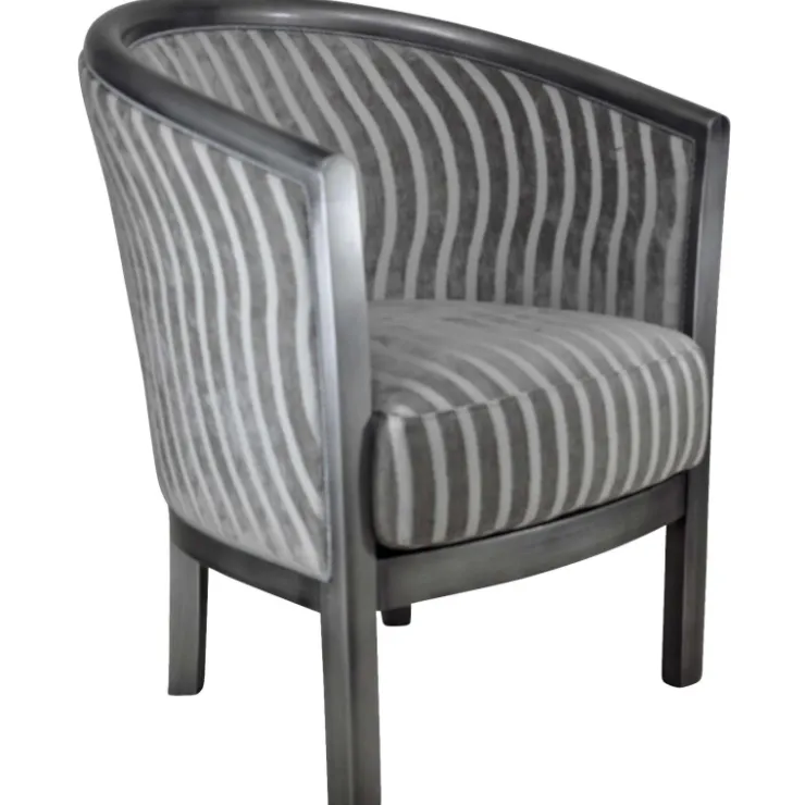 Paget Fauteuil De Salon*Julien Fauteuil tonneau pour salon fabrication française en tissu et bois massif