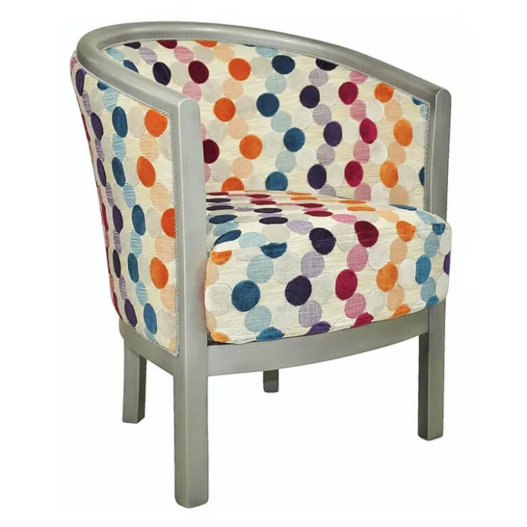 Paget Fauteuil De Salon*Julien Fauteuil tonneau pour salon fabrication française en tissu et bois massif