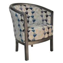 Paget Fauteuil De Salon*Julien Fauteuil tonneau pour salon fabrication française en tissu et bois massif