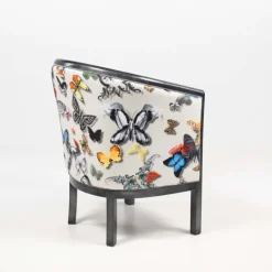 Paget Fauteuil De Salon*Julien Fauteuil tonneau pour salon fabrication française en tissu et bois massif