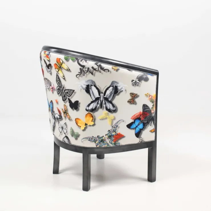 Paget Fauteuil De Salon*Julien Fauteuil tonneau pour salon fabrication française en tissu et bois massif