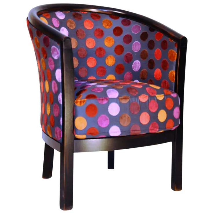 Paget Fauteuil De Salon*Julien Fauteuil tonneau pour salon fabrication française en tissu et bois massif