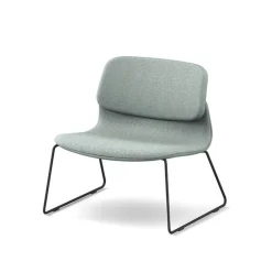 Sokoa Fauteuil De Salon*Klik Chauffeuse confortable en tissu avec pieds traineau en métal