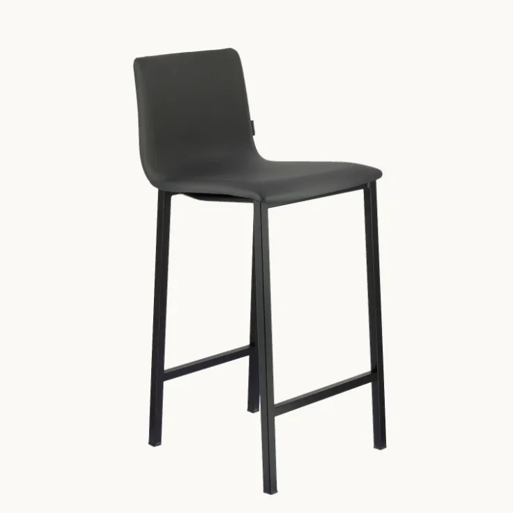 Mobliberica Tabouret Snack (assise +/- 65 Cm)|Tabouret De Bar (assise +/- 80 Cm)*Koko ® Tabouret snack en simili dossier bas avec pieds en métal