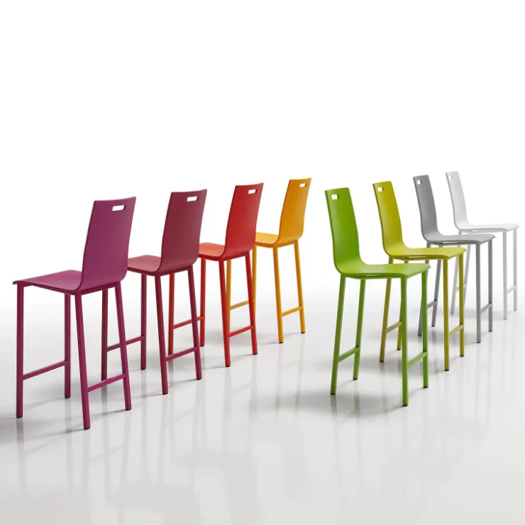 Mobliberica Tabouret Snack (assise +/- 65 Cm)|Tabouret De Bar (assise +/- 80 Cm)*Koko Tabouret snack ® dossier bas en bois