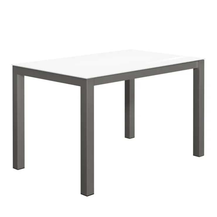 Cancio Table De Cuisine*Kyoto bar Table snack moderne extensible en verre et métal