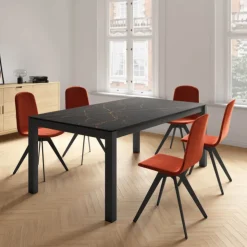 Cancio Table De Cuisine|Table De Salle à Manger*Lakera Table en Dekton avec pieds en bois massif