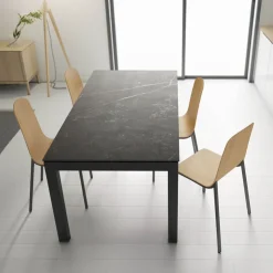 Cancio Table De Cuisine|Table De Salle à Manger*Lakera Table en Dekton avec pieds en bois massif