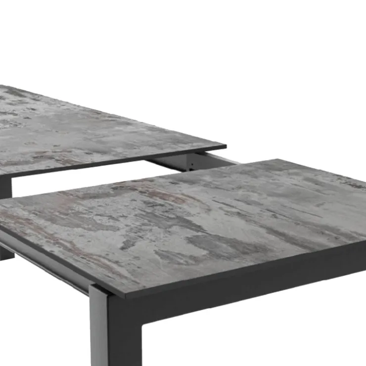 Cancio Table De Cuisine|Table De Salle à Manger*Lakera Table en Dekton rectangulaire extensible avec pieds en métal
