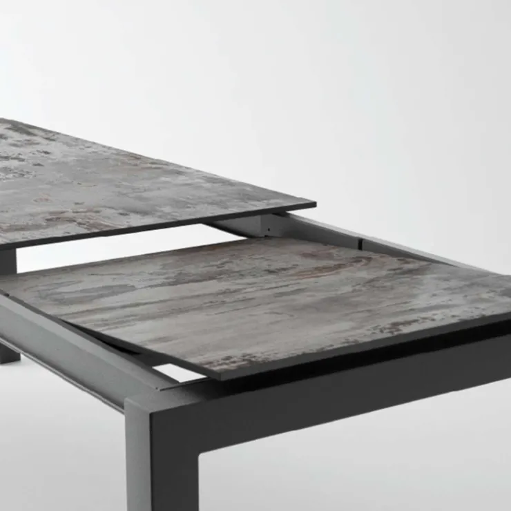 Cancio Table De Cuisine|Table De Salle à Manger*Lakera Table en Dekton rectangulaire extensible avec pieds en métal