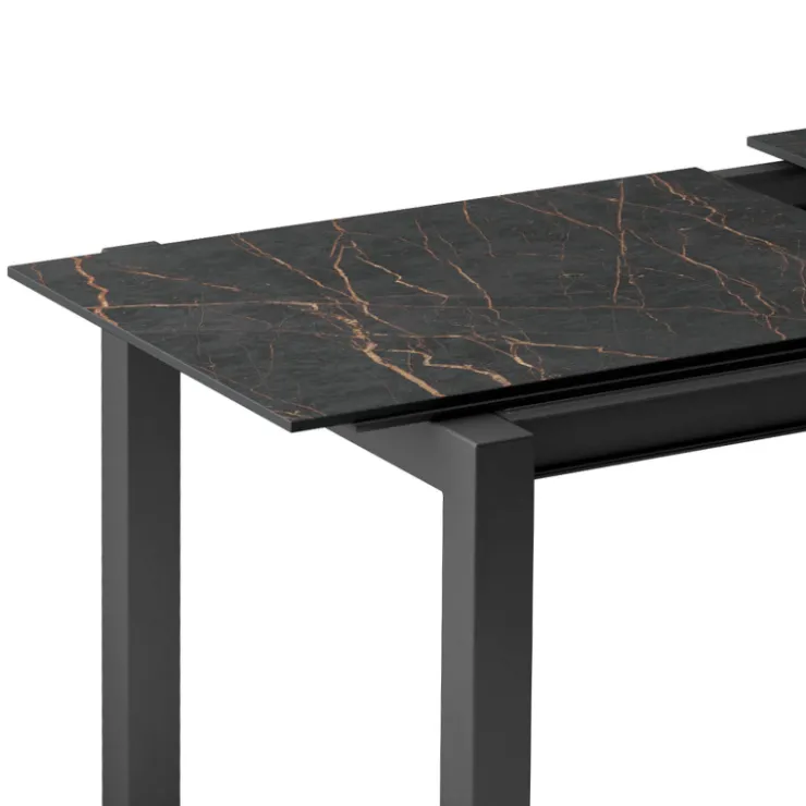 Cancio Table De Cuisine*Lakera Table snack en Dekton rectangulaire extensible avec pieds en métal