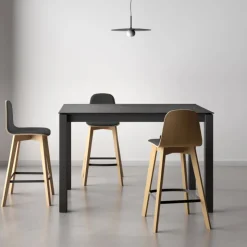 Cancio Table De Cuisine*Lakera Table snack en Dekton rectangulaire extensible avec pieds en métal
