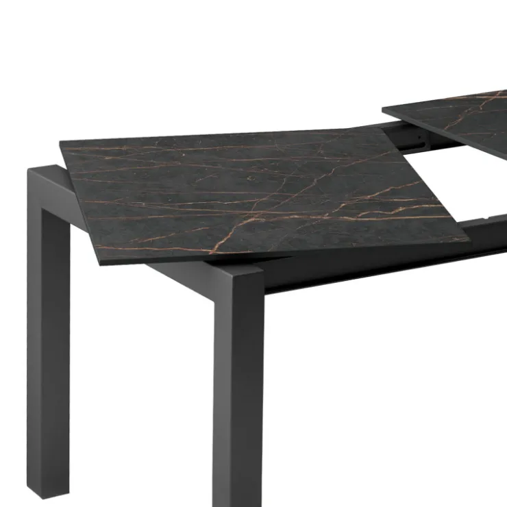 Cancio Table De Cuisine*Lakera Table snack en Dekton rectangulaire extensible avec pieds en métal