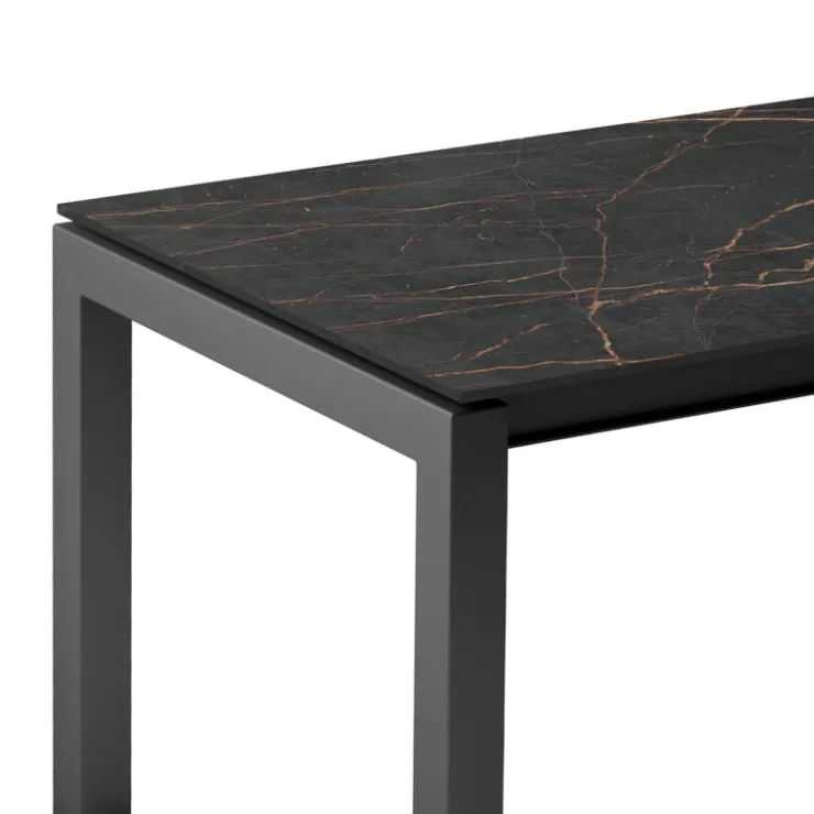 Cancio Table De Cuisine*Lakera Table snack en Dekton rectangulaire extensible avec pieds en métal