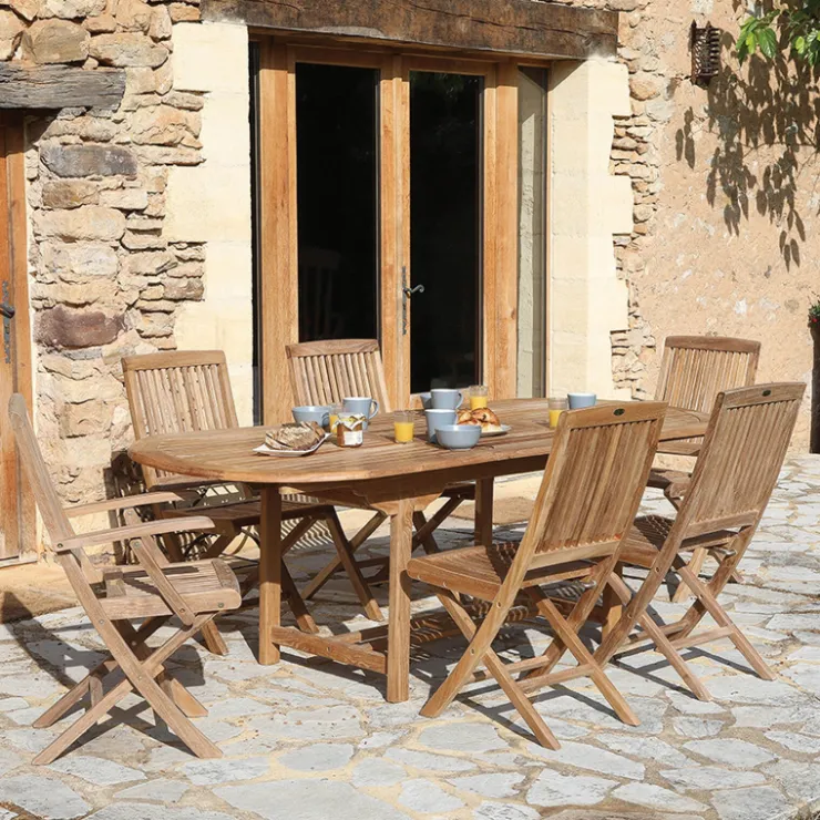 Medicis Table De Jardin*LandryTable de jardin ovale en teck extensible