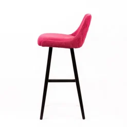 Sessio Tabouret De Bar (assise +/- 80 Cm)*Lars diamant Tabouret de bar en tissu dos matelassé pieds bois