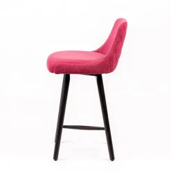 Sessio Tabouret Snack (assise +/- 65 Cm)|Tabouret De Bar (assise +/- 80 Cm)*Lars diamant Tabouret snack matelassé en tissu et pieds en bois