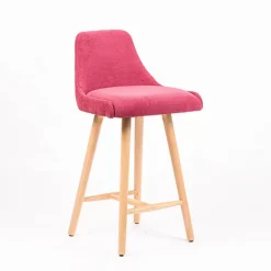 Sessio Tabouret Snack (assise +/- 65 Cm)|Tabouret De Bar (assise +/- 80 Cm)*Lars diamant Tabouret snack matelassé en tissu et pieds en bois