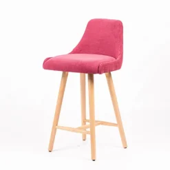 Sessio Tabouret Snack (assise +/- 65 Cm)|Tabouret De Bar (assise +/- 80 Cm)*Lars diamant Tabouret snack matelassé en tissu et pieds en bois