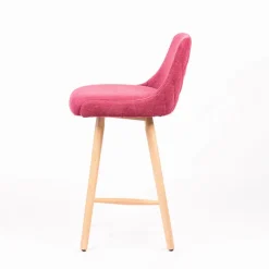 Sessio Tabouret Snack (assise +/- 65 Cm)|Tabouret De Bar (assise +/- 80 Cm)*Lars diamant Tabouret snack matelassé en tissu et pieds en bois