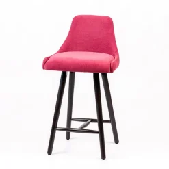 Sessio Tabouret Snack (assise +/- 65 Cm)|Tabouret De Bar (assise +/- 80 Cm)*Lars diamant Tabouret snack matelassé en tissu et pieds en bois