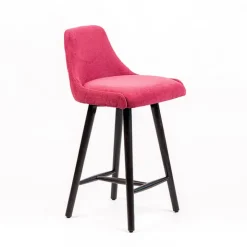 Sessio Tabouret Snack (assise +/- 65 Cm)|Tabouret De Bar (assise +/- 80 Cm)*Lars diamant Tabouret snack matelassé en tissu et pieds en bois