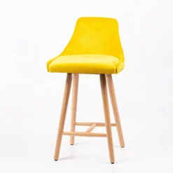 Sessio Tabouret Snack (assise +/- 65 Cm)|Tabouret De Bar (assise +/- 80 Cm)*Lars line Tabouret snack tissu dossier matelassé pieds bois