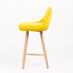 Sessio Tabouret Snack (assise +/- 65 Cm)|Tabouret De Bar (assise +/- 80 Cm)*Lars line Tabouret snack tissu dossier matelassé pieds bois