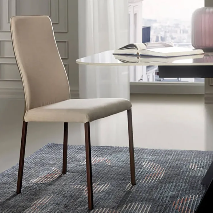 Europea Chaise De Salle à Manger*Laura Chaise de salle à manger italienne en tissu bicolore