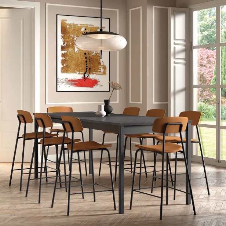 Perfecta Tabouret Snack (assise +/- 65 Cm)|Tabouret De Bar (assise +/- 80 Cm)*Lazio Tabouret snack de style vintage en tissu fabriqué en Belgique
