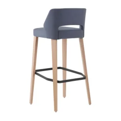 Mobitec Tabouret De Bar (assise +/- 80 Cm)*Lena ® Tabouret de bar en tissu avec dossier bas et pieds en bois