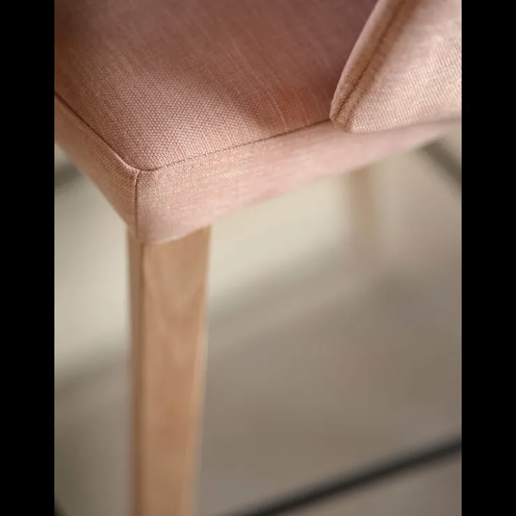 Mobitec Tabouret Snack (assise +/- 65 Cm)|Tabouret De Bar (assise +/- 80 Cm)*Lena ® Tabouret snack en tissu avec accoudoirs et pieds en bois