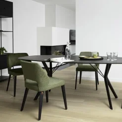 Mobitec Chaise De Salle à Manger|Chaise Salon*Lena ® Chaise ajourée en tissu et pieds bois style moderne